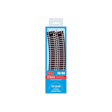 Peco ST2030 HO/OO Setrack Standard Curve 3rd Radius (Pack of 8)